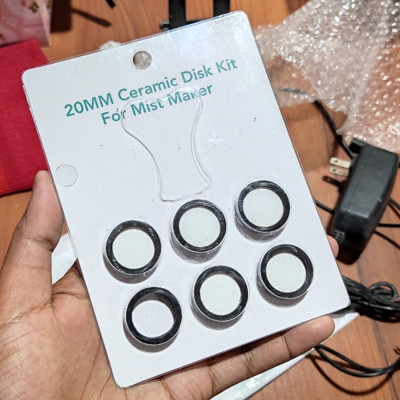 06P 20mm Ceramics Disk Kit with Wing for Ultrasonic Mist Maker Fogger - Humidifier Parts Transducer Ceramics Disk with Cap Tool