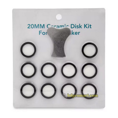 10Pcs Set 20mm Ceramics Disk Kit for Ultrasonic Mist Maker Fogger - Humidifier Parts Transducer Ceramics Disk with Cap Tool