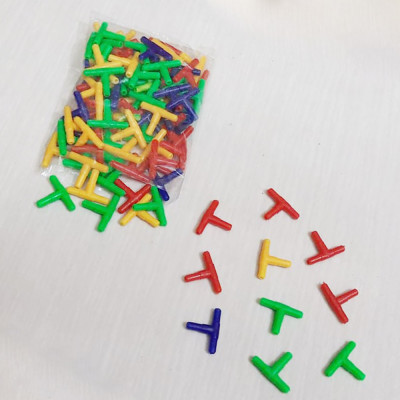 5pcs Aquarium Air Line T Type Connector - Colorful Plastic Inline Tubing, 3 Way T-Shape Connector