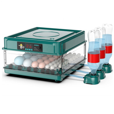 48 Egg Incubator Automatic Intelligent Incubator with Automatic Temperature, Egg Turning, Water Adding and AC/DC Dual Power for Chicken Quail Bird